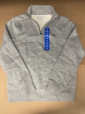 Jack Wills Light Grey Quarter-Zip Sweatshirt